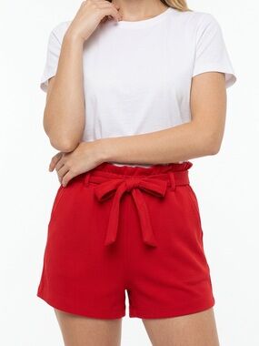 BP | Nordstrom Light Red Paperbag Waist Tie Shorts Women’s Size Medium
